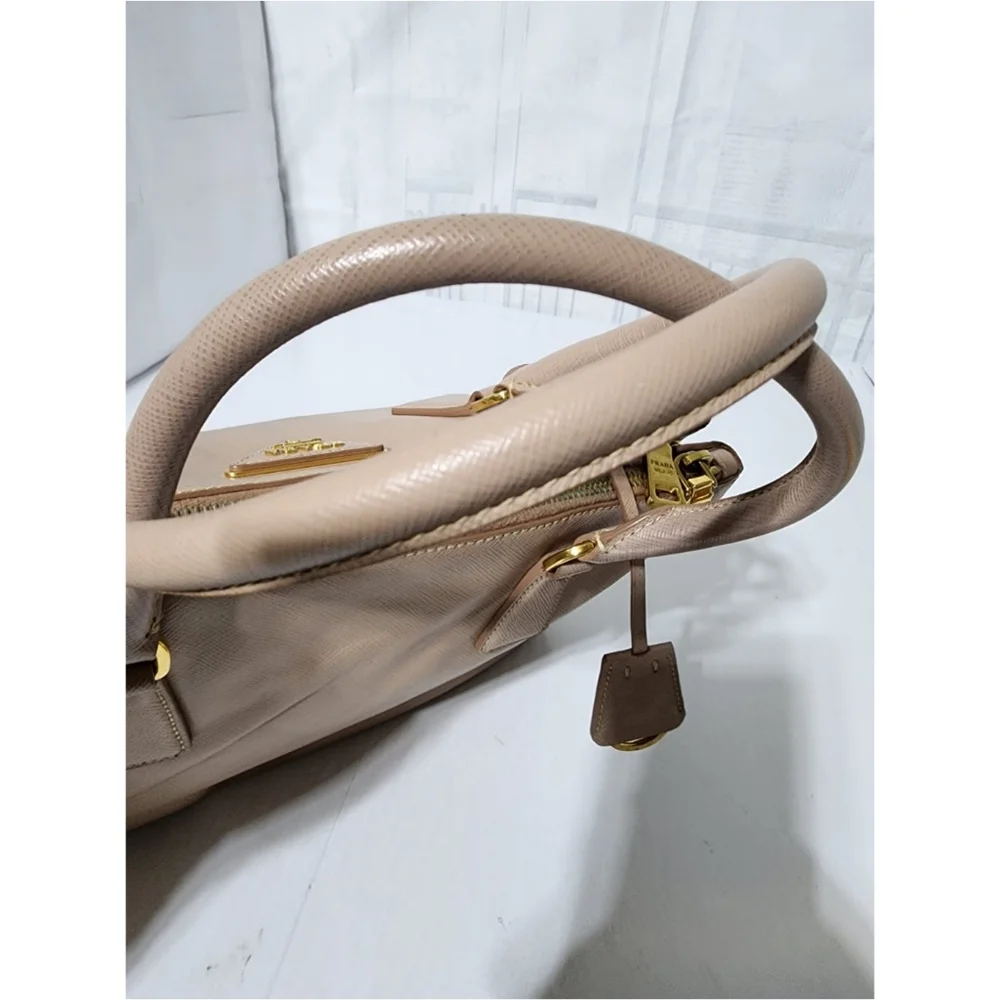 Prada Saffiano Lux Leather Small Galleria Double Zip Tote Bag Light Rose Pink - Picture 10 of 12